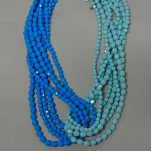 Multi Strand Mint blue Beaded Necklace